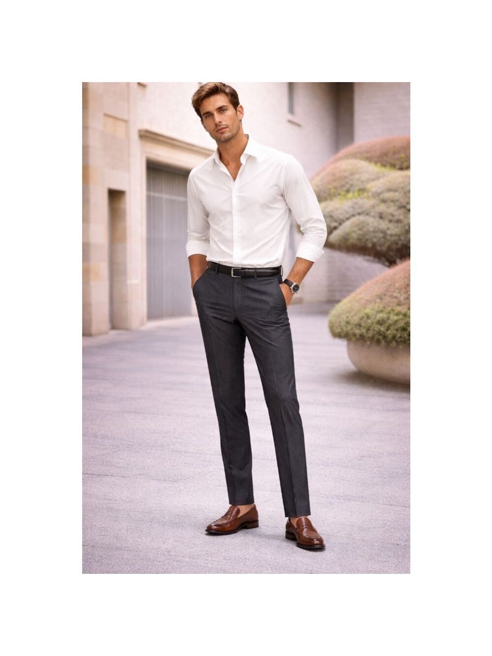 Title:
Original Penguin Wool Blend Dress Pants 46R 40W Charcoal Slim Flat Front